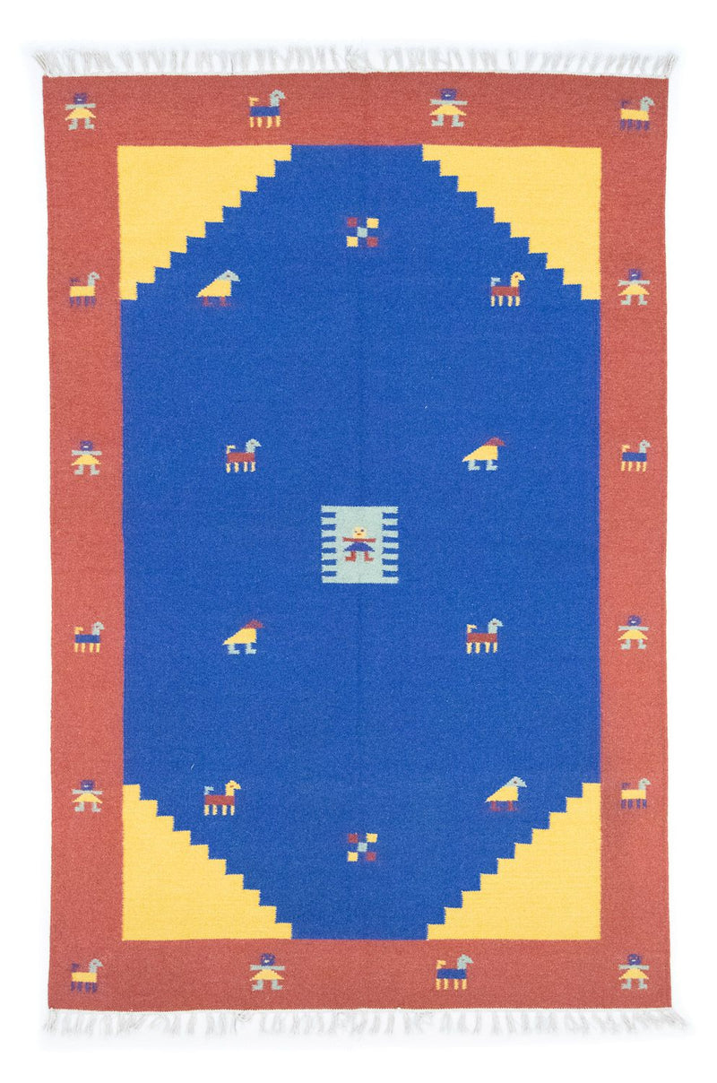 Kelim tapijt - Trendy - 200 x 140 cm - blauw