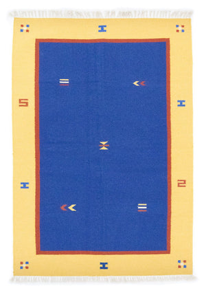 Kelim tapijt - Trendy - 200 x 140 cm - blauw
