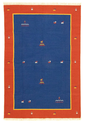 Kelim tapijt - Trendy - 300 x 200 cm - blauw