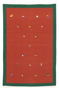 Kelim tapijt - Trendy - 180 x 120 cm - rood