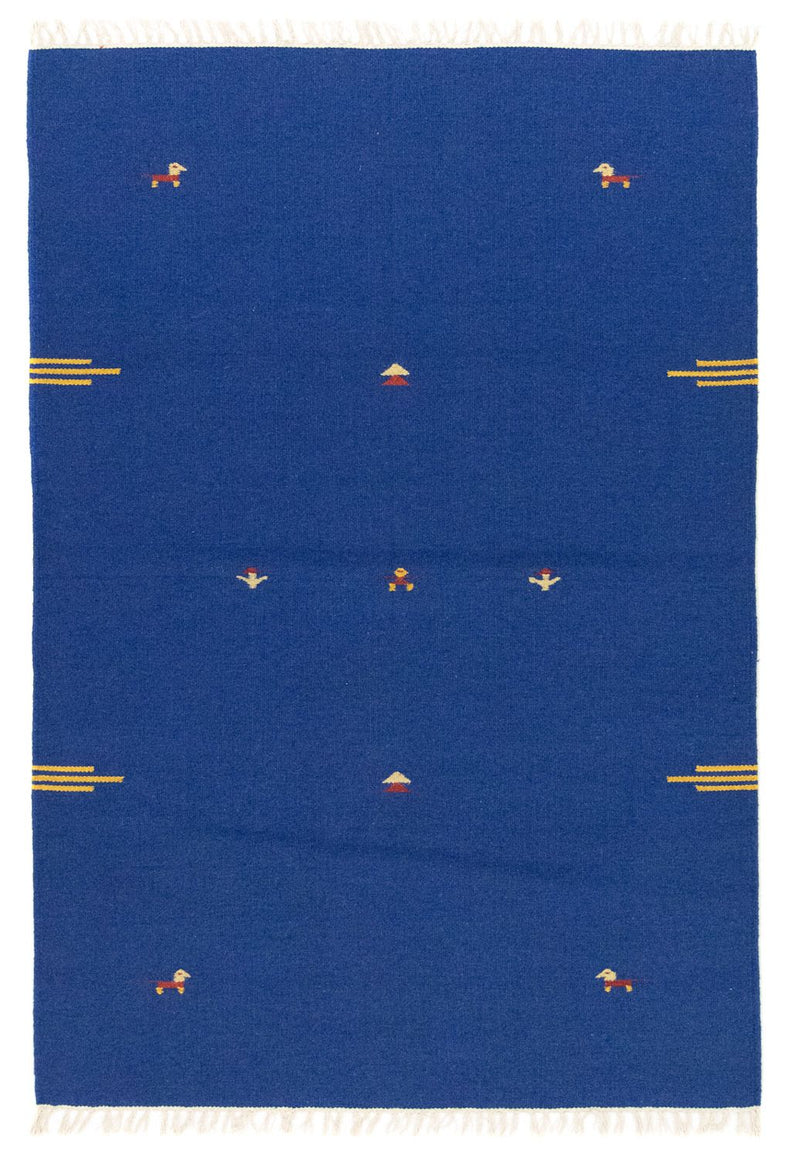 Kelim tapijt - Trendy - 180 x 120 cm - blauw
