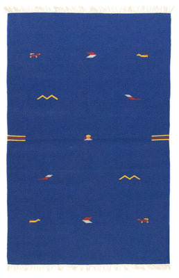 Kelim tapijt - Trendy - 180 x 120 cm - blauw