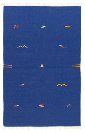 Kelim tapijt - Trendy - 180 x 120 cm - blauw