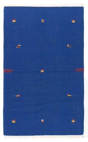 Kelim tapijt - Trendy - 180 x 120 cm - blauw