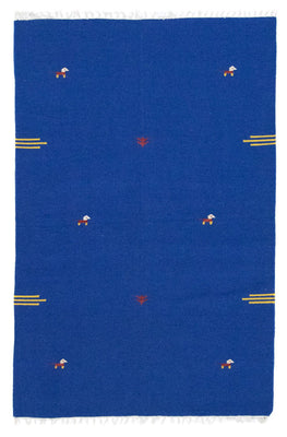 Kelim tapijt - Trendy - 180 x 120 cm - blauw