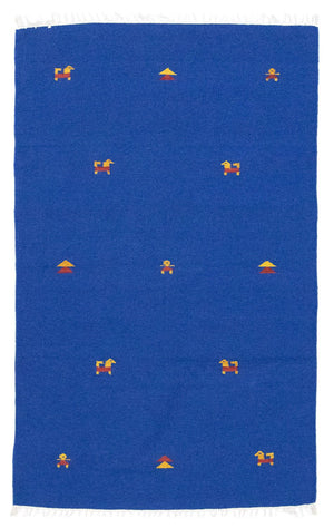 Kelim tapijt - Trendy - 180 x 120 cm - blauw