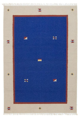 Kelim tapijt - Trendy - 180 x 120 cm - blauw