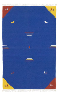 Kelim tapijt - Trendy - 180 x 120 cm - blauw