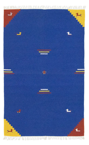 Kelim tapijt - Trendy - 180 x 120 cm - blauw