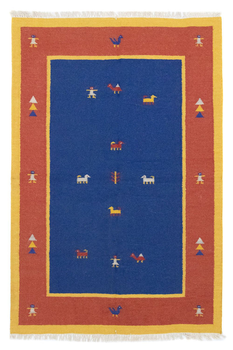 Kelim tapijt - Trendy - 200 x 140 cm - blauw