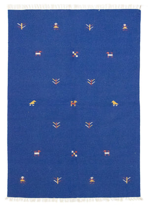 Kelim tapijt - Trendy - 200 x 140 cm - blauw