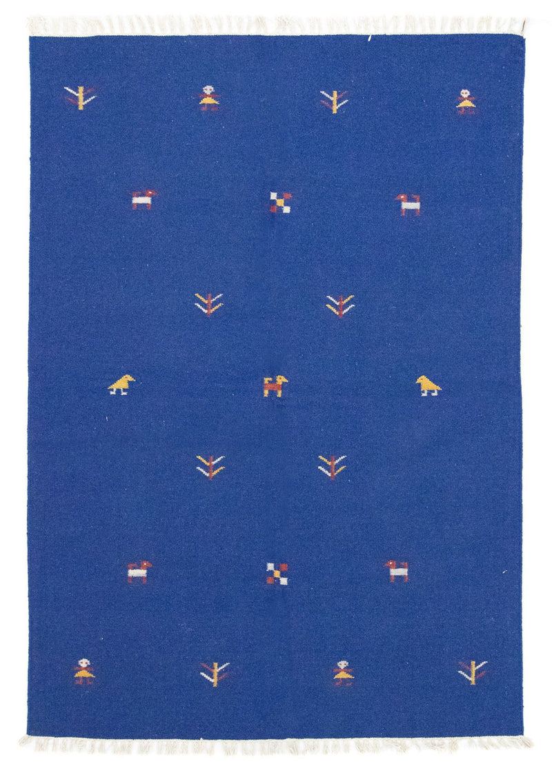 Kelim tapijt - Trendy - 200 x 140 cm - blauw