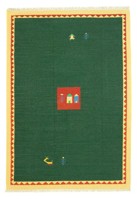 Kelim tapijt - Trendy - 300 x 200 cm - donkergroen