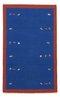 Kelim tapijt - Trendy - 180 x 120 cm - blauw
