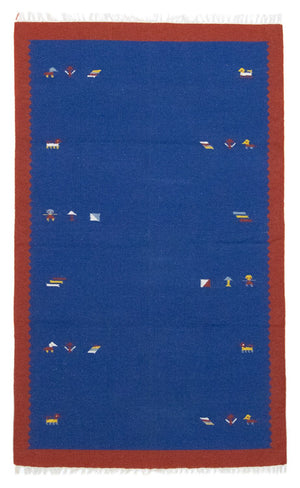 Kelim tapijt - Trendy - 180 x 120 cm - blauw