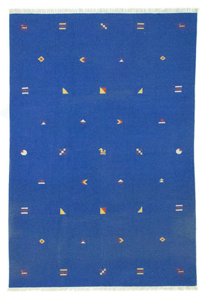 Kelim tapijt - Trendy - 300 x 200 cm - blauw