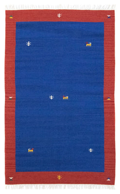 Kelim tapijt - Trendy - 180 x 120 cm - blauw