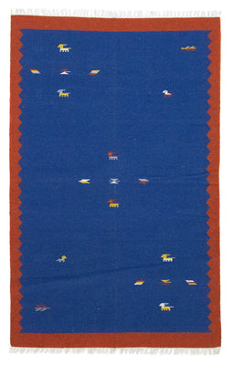 Kelim tapijt - Trendy - 180 x 120 cm - blauw