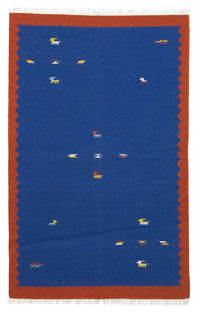 Kelim tapijt - Trendy - 180 x 120 cm - blauw