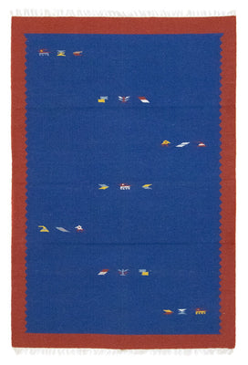 Kelim tapijt - Trendy - 180 x 120 cm - blauw