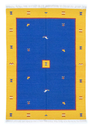 Kelim tapijt - Trendy - 200 x 140 cm - blauw