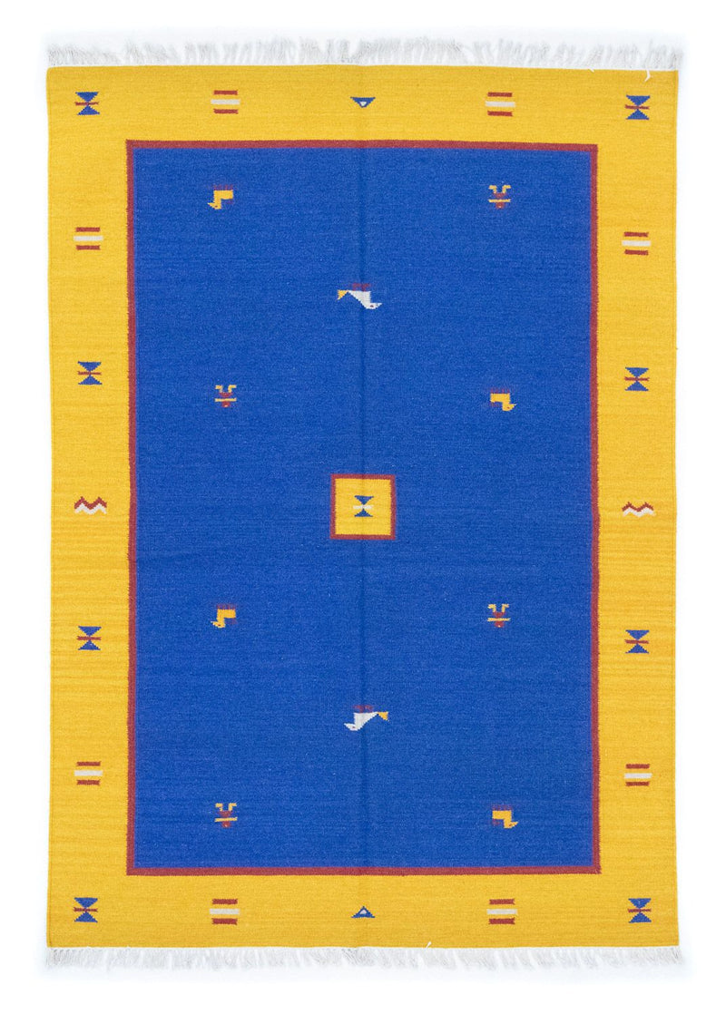 Kelim tapijt - Trendy - 200 x 140 cm - blauw