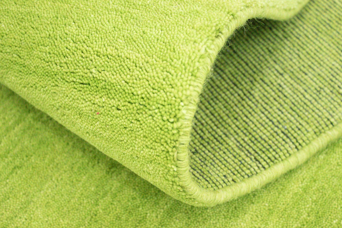 Loper Gabbeh tapijt - Indus - 400 x 80 cm - kalkgroen