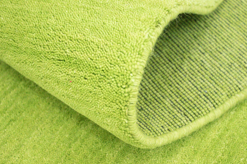 Loper Gabbeh tapijt - Indus - 400 x 80 cm - kalkgroen