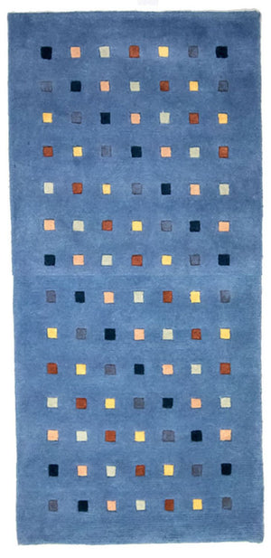 Nepal tapijt - 140 x 70 cm - lichtblauw