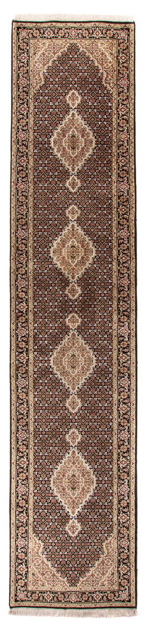 Loper Oosters tapijt - Tabriz - 372 x 81 cm - zwart