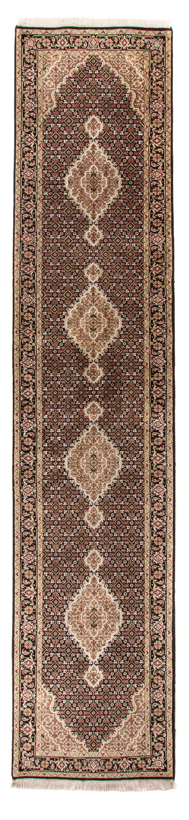 Loper Oosters tapijt - Tabriz - 372 x 81 cm - zwart