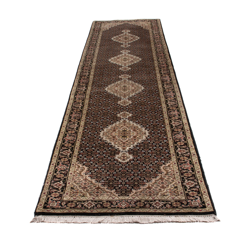 Loper Oosters tapijt - Tabriz - 372 x 81 cm - zwart