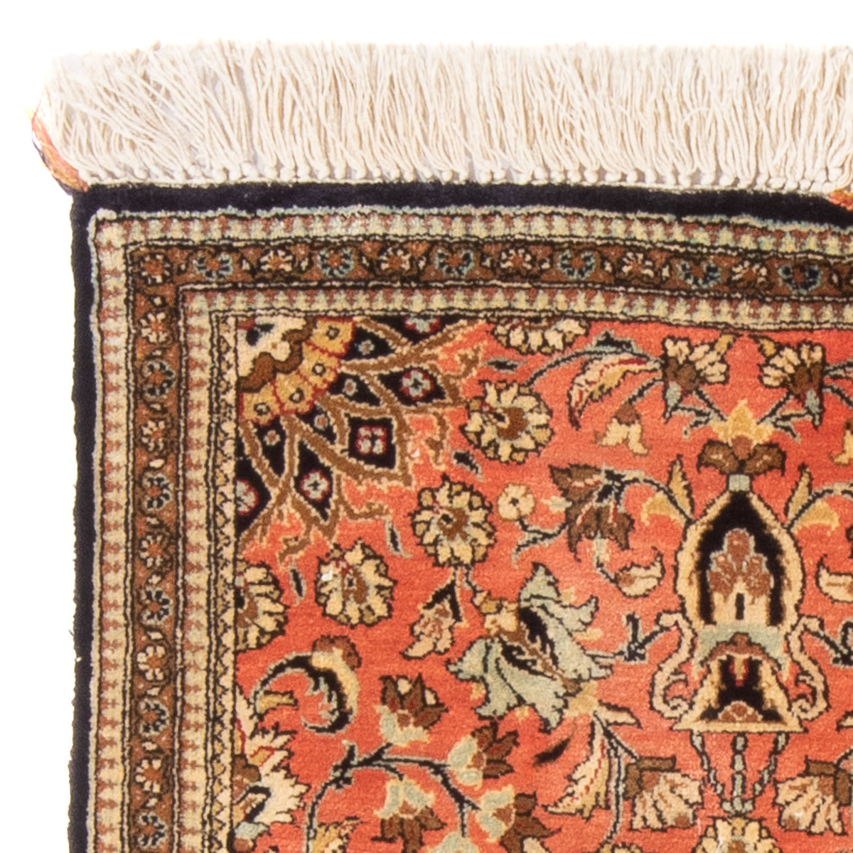 Zijden tapijt - Ghom Silk - Premium - 80 x 60 cm - rood