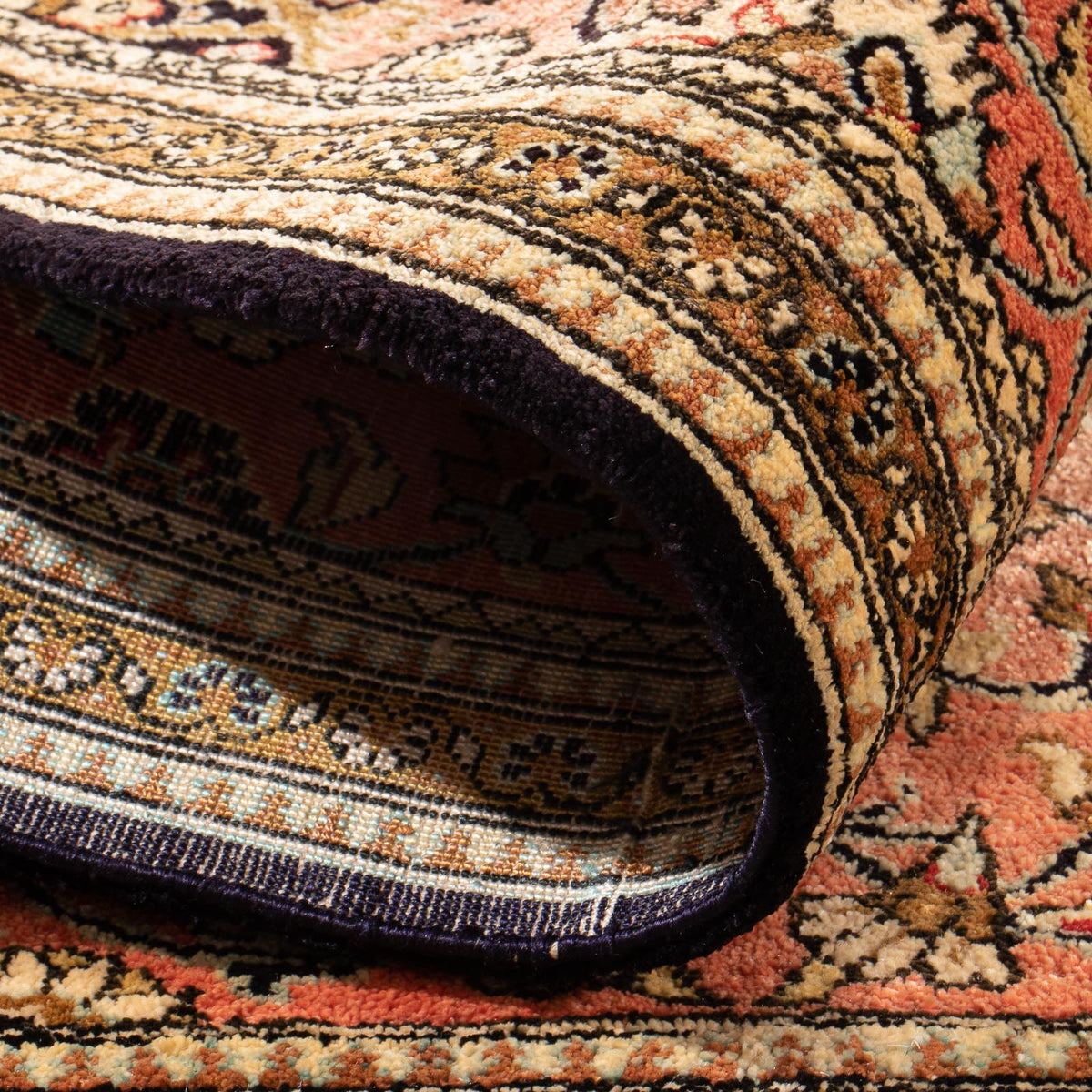 Zijden tapijt - Ghom Silk - Premium - 80 x 60 cm - rood