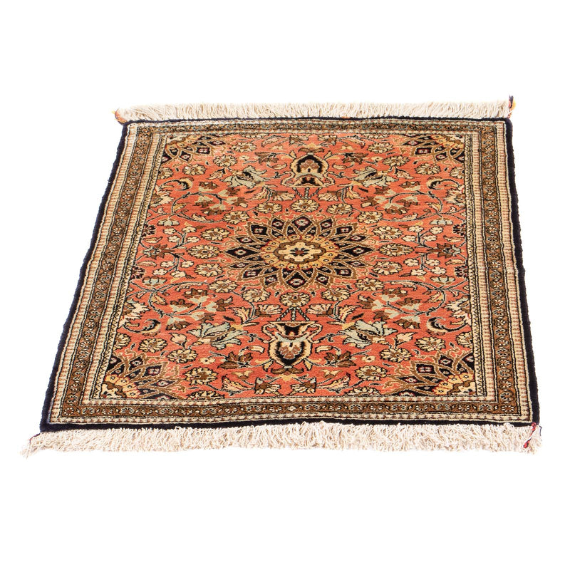 Zijden tapijt - Ghom Silk - Premium - 80 x 60 cm - rood