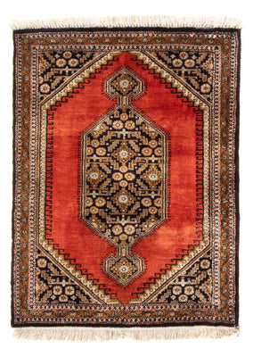 Zijden tapijt - Ghom Silk - Premium - 77 x 56 cm - oranje