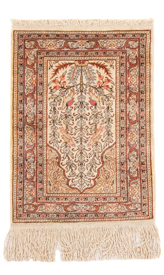 Oosters tapijt - Hereke - 58 x 39 cm - beige