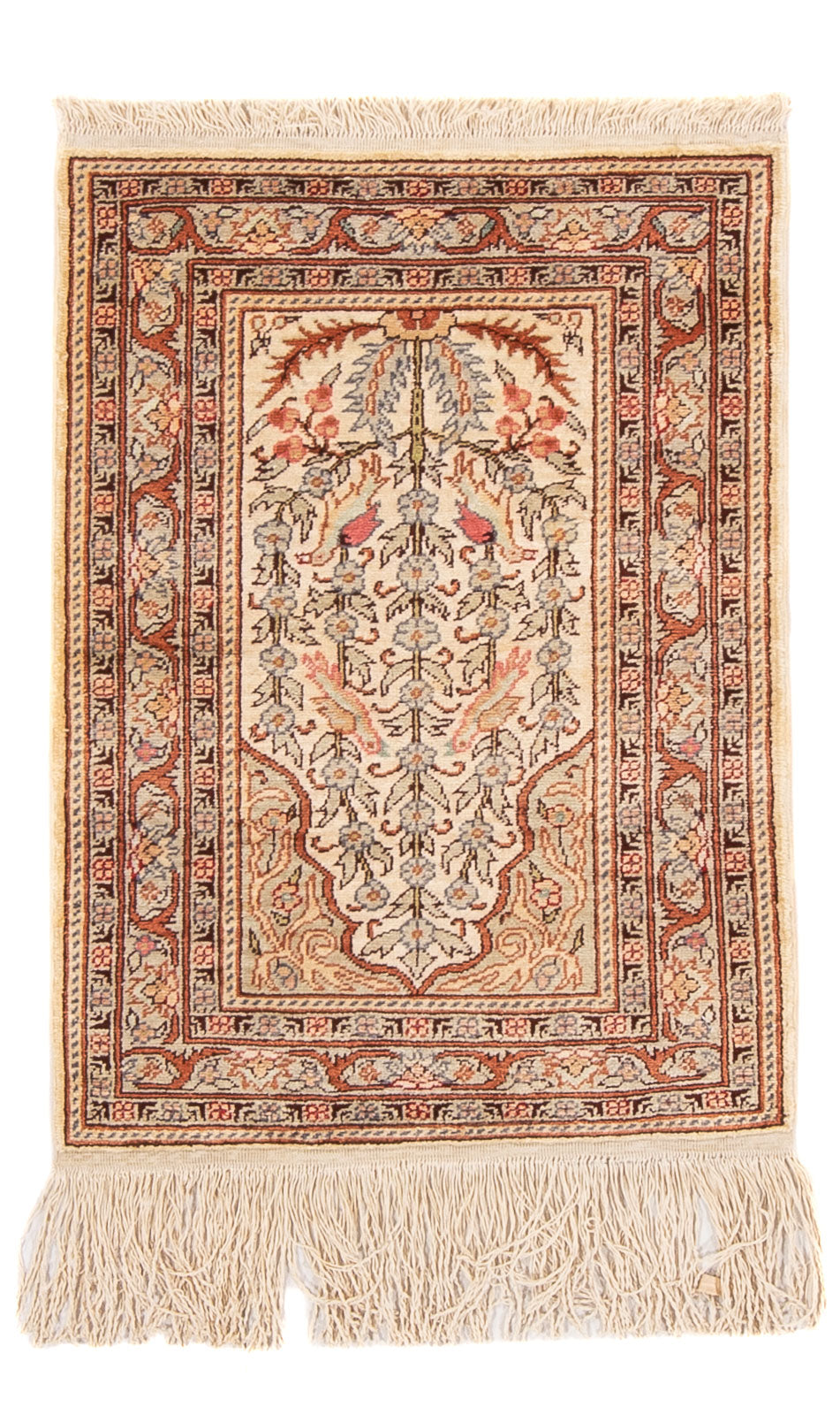 Oosters tapijt - Hereke - 58 x 39 cm - beige