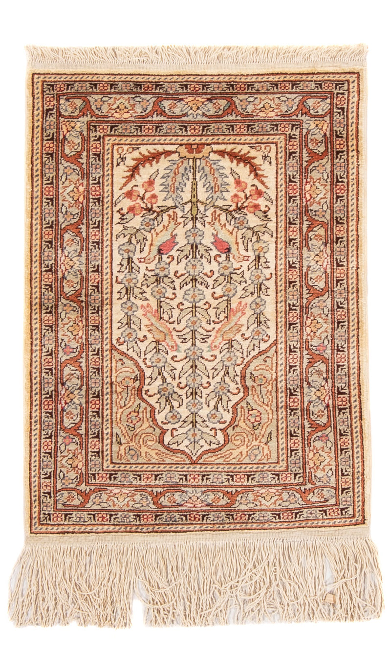 Oosters tapijt - Hereke - 58 x 39 cm - beige