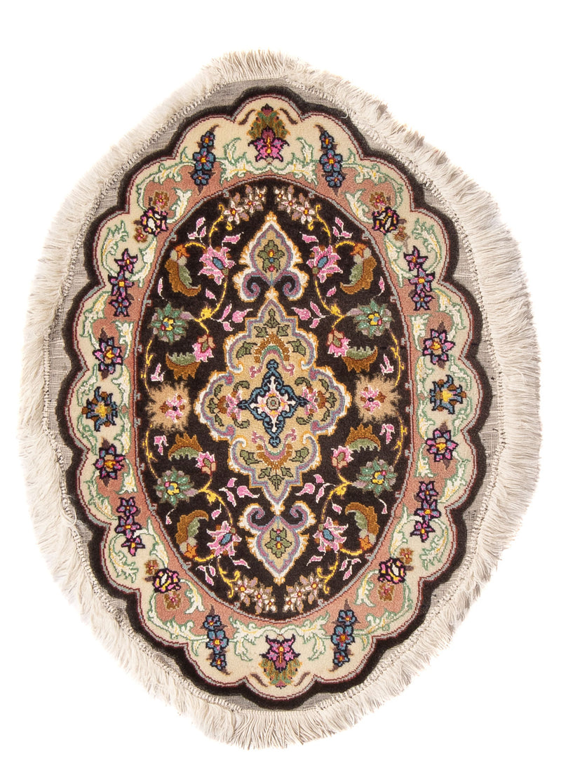 Perzisch tapijt - Tabriz - Royal ovaal  - 68 x 48 cm - zwart