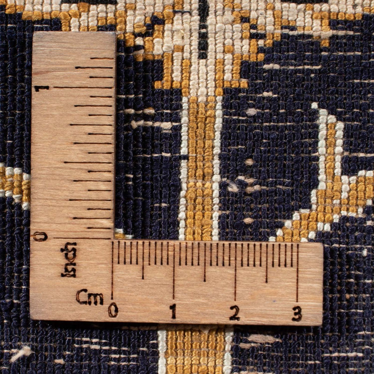 Zijden tapijt - Ghom Silk - Premium - 72 x 57 cm - donkerblauw