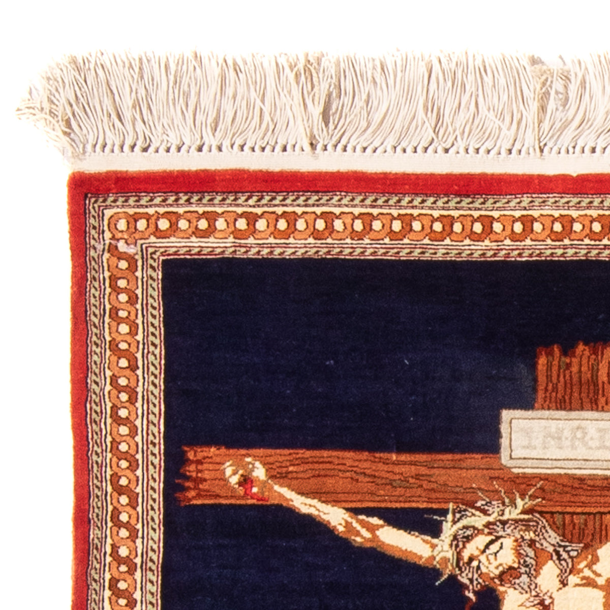 Zijden tapijt - Ghom Silk - Premium - 71 x 56 cm - donkerblauw