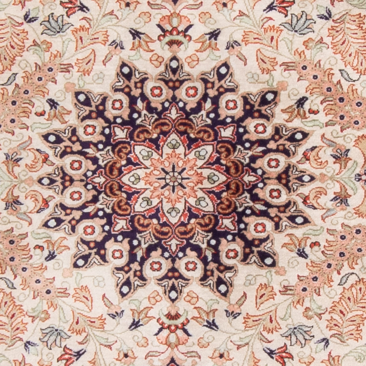 Zijden tapijt - Ghom Silk - Premium - 119 x 77 cm - beige