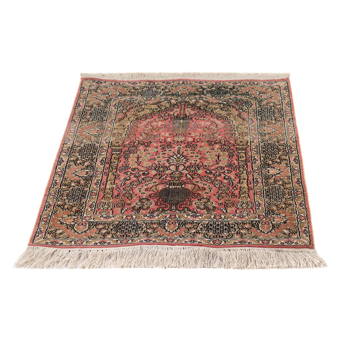 Zijden tapijt - China zijde - 86 x 64 cm - rood