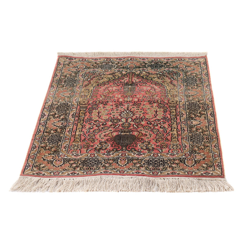 Zijden tapijt - China zijde - 86 x 64 cm - rood