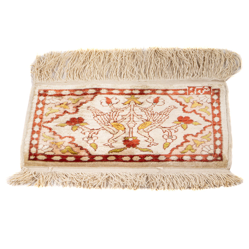 Oosters tapijt - Hereke vierkant  - 17 x 25 cm - beige