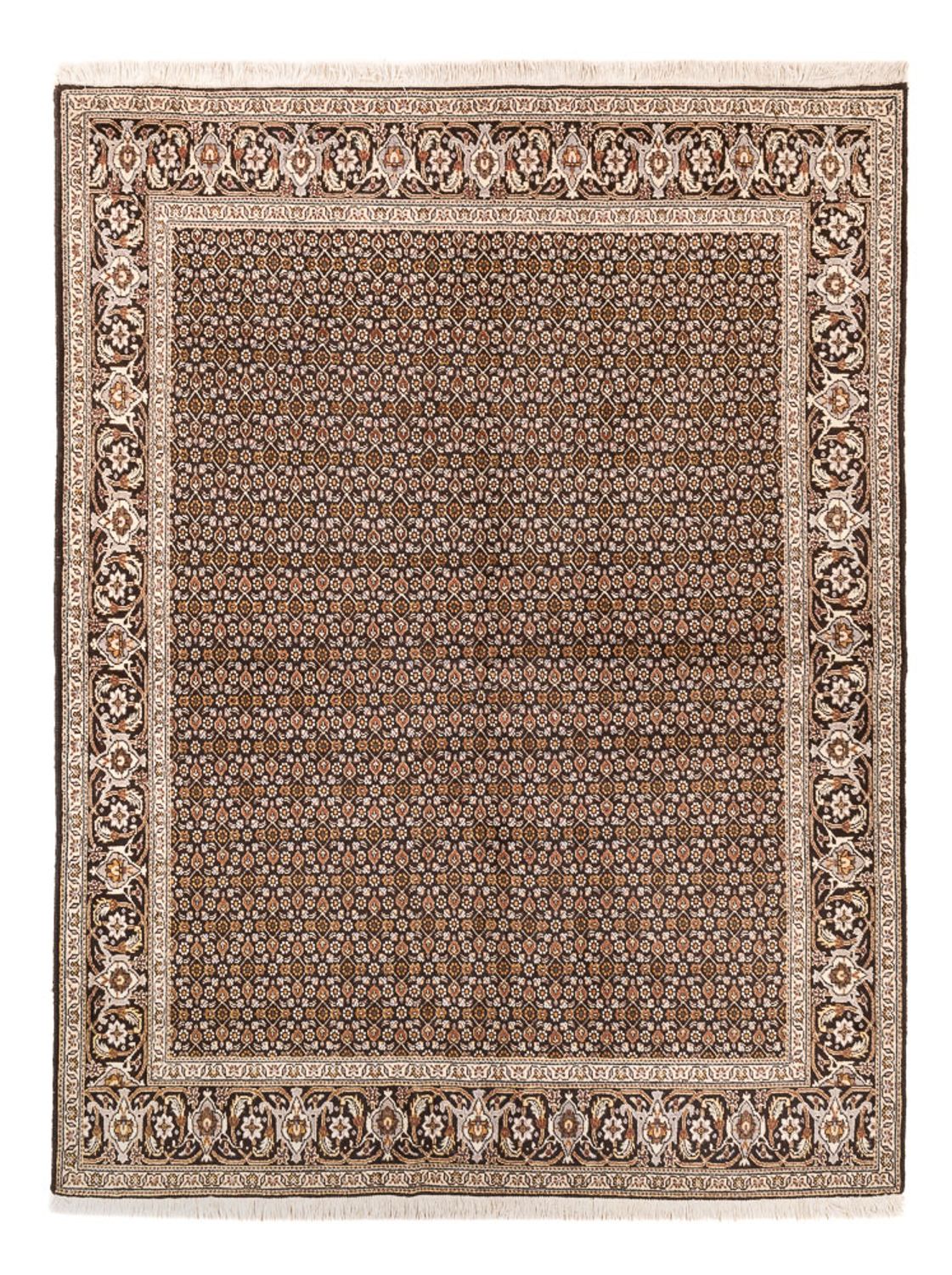 Perzisch tapijt - Tabriz - Royal - 195 x 154 cm - donker beige