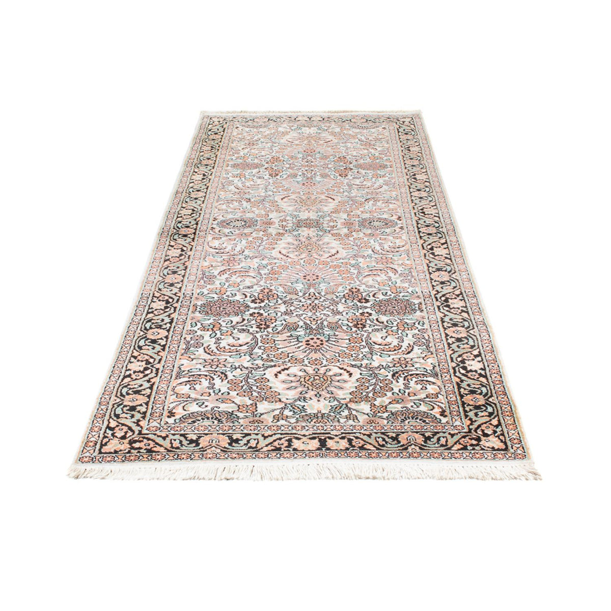 Loper Zijden tapijt - Kashmir Silk - 280 x 96 cm - roze
