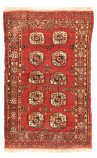 Turkaman tapijt - 121 x 83 cm - donkerrood