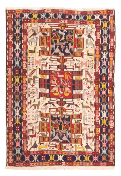 Zijden kilim Tapijt 109x135cm